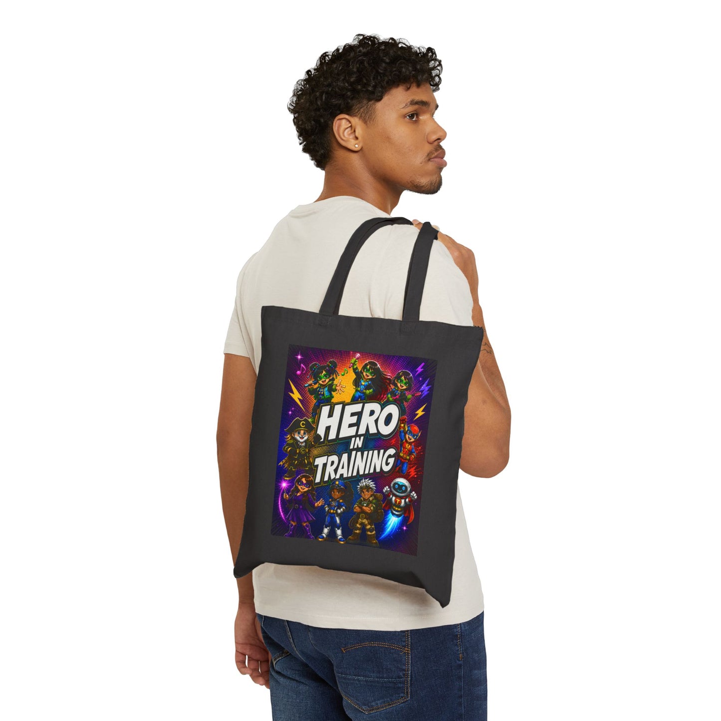 Hero in Training Tote Bag — Kids Superhero Canvas Tote